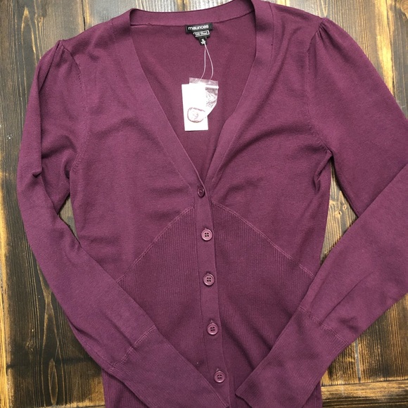 Maurice's Purple SILK BLEND Cardigan SZ Small - Picture 6 of 6